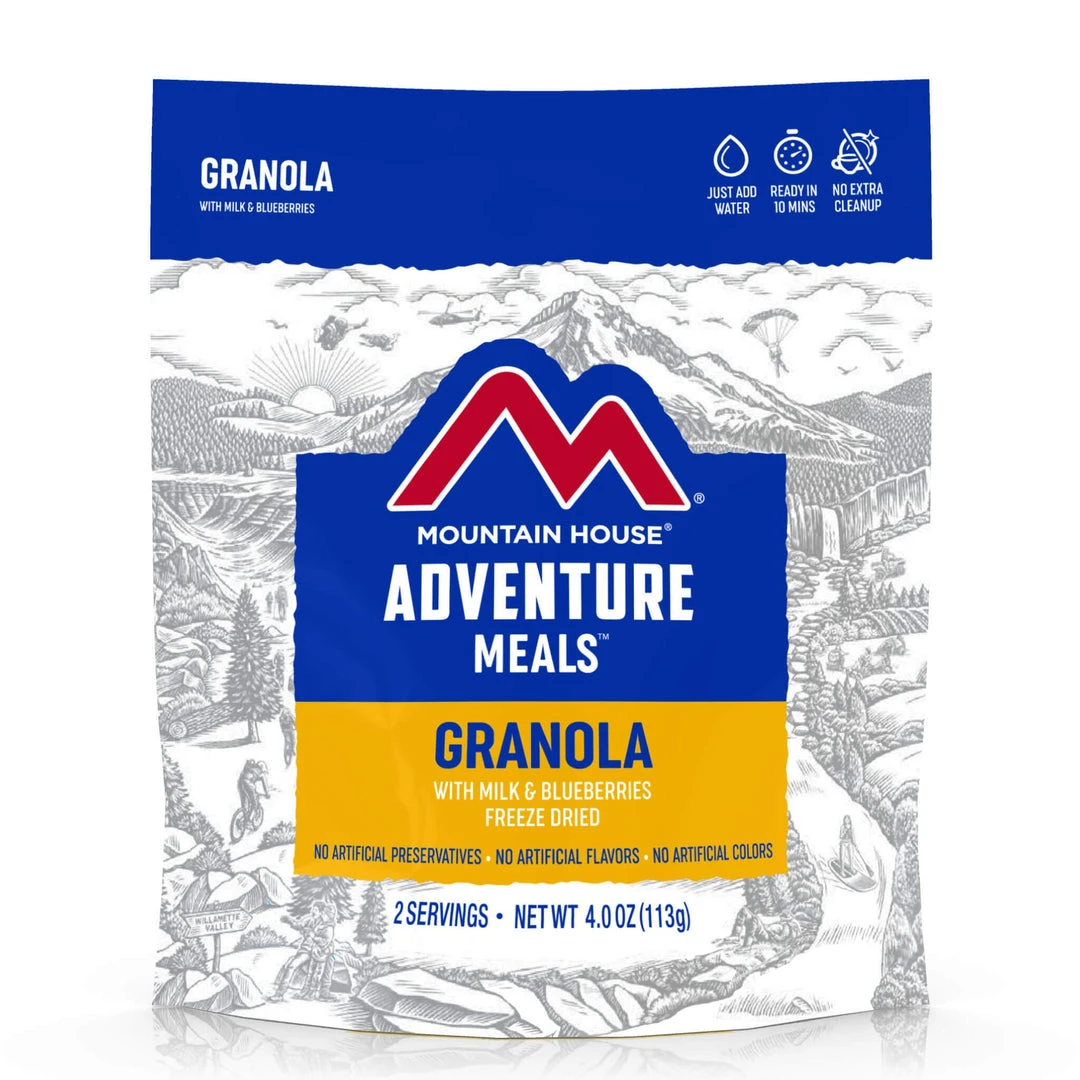FOOD Mountain House Adventure Meal Granola W/ Milk & Blueberries 3 FOOD Mountain House Adventure Meal Granola W/ Milk & Blueberries