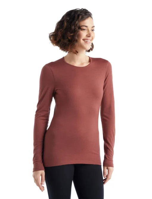 Icebreaker Base Layers Women's Merino 200 Oasis Long Sleeve Crewe Thermal Top