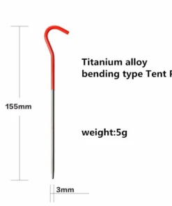 GEAR 2 Foot Adventures Titanium Shepherd Hook Tent Stake (single)