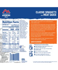 FOOD Mountain House Adventure Meal: Classic Spaghetti W/ Meat Sauce