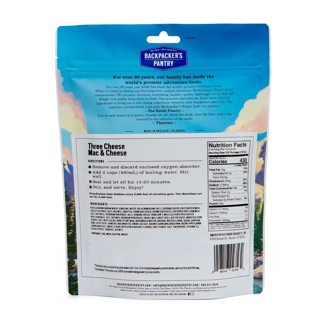 FOOD Backpacker's Pantry 3 Cheese Mac & Cheese 4 FOOD Backpacker's Pantry 3 Cheese Mac & Cheese